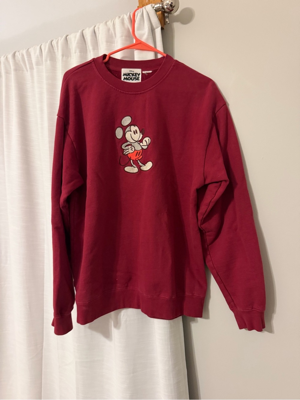 Mickey Mouse Crewneck, Embroidered Disney Sweatshirt